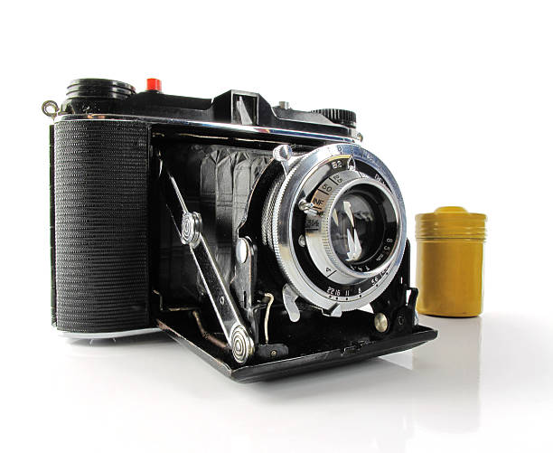 istock Vintage Camera with film container 146893160