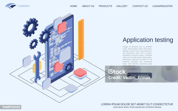Application Testing Figure Mobile Application Testing Vector Concept Stock Illustration - Download ...