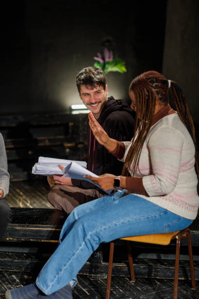 istock Group Of Young Actors Practice Play In Theater 1468933576