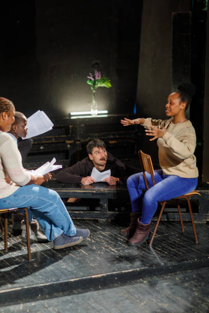 istock Group Of Young Actors Practice Play In Theater 1468933634