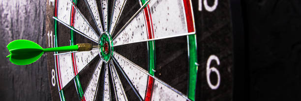 istock Dartboard with arrows.Darts game.Successful game.National English game.Target. Banner. 1468935548