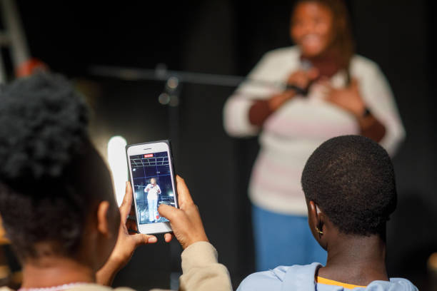 istock Beautiful Black Actress On Stage 1468938839