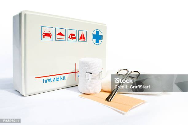 First Aid Kit Stock Photo - Download Image Now - Accidents and Disasters, Adhesive Bandage, Assistance
