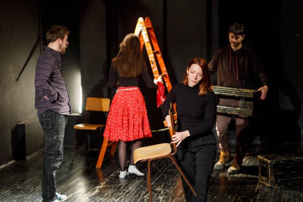 istock Group Of Actors Rehearsing On Stage 1468940988
