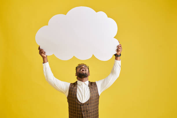 istock Businessman Holding Paper Cloud 1468941022