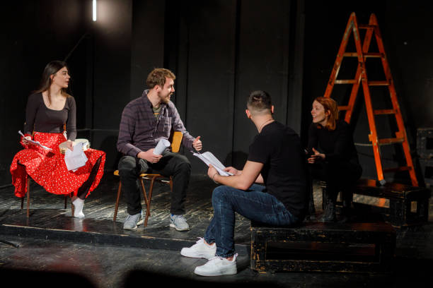istock Group Of Actors Practice Play In Theater 1468941149