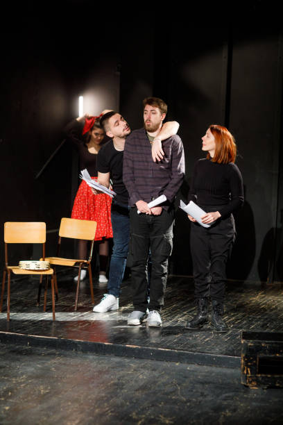 istock Group Of Actors Practice Play In Theater 1468941181