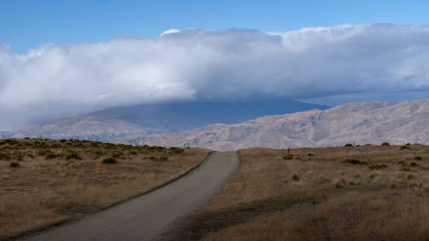 rocky landscape with storm and clouds