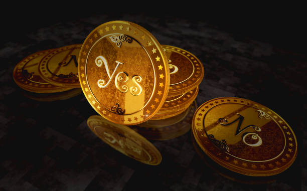 istock Yes or No random choice golden coin 3d illustration 1468945883
