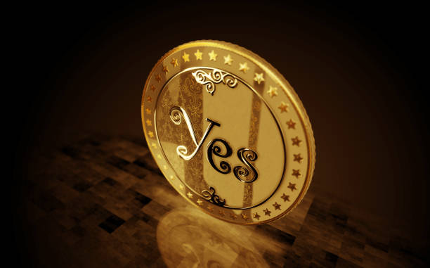 istock Yes or No random choice golden coin 3d illustration 1468946298