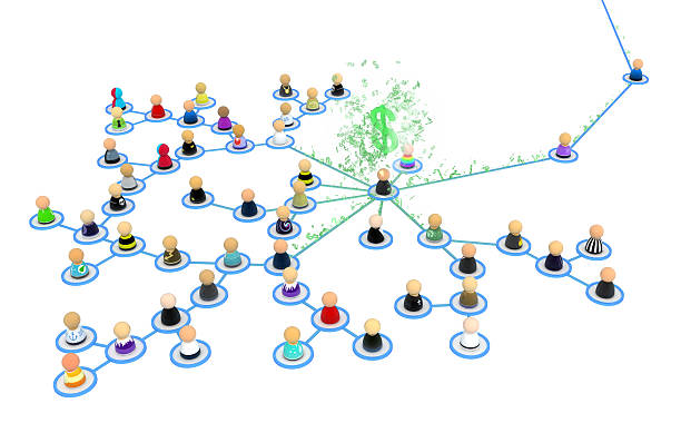 istock Cartoon Crowd Links, Money Gather 146894908