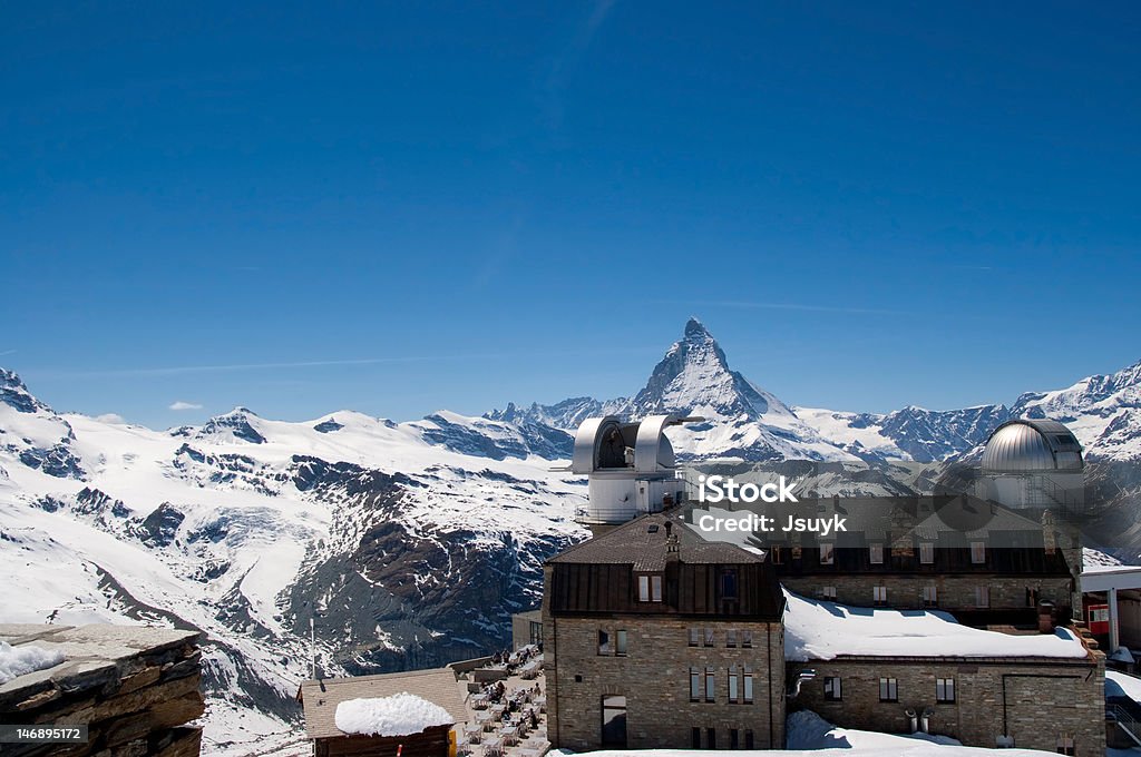 Góra Matterhorn Gornergrat Hotel i Obserwatorium, Szwajcaria - Zbiór zdjęć royalty-free (Alpy)