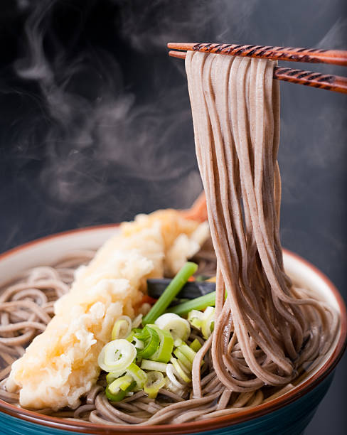 Soba noodle stock photo