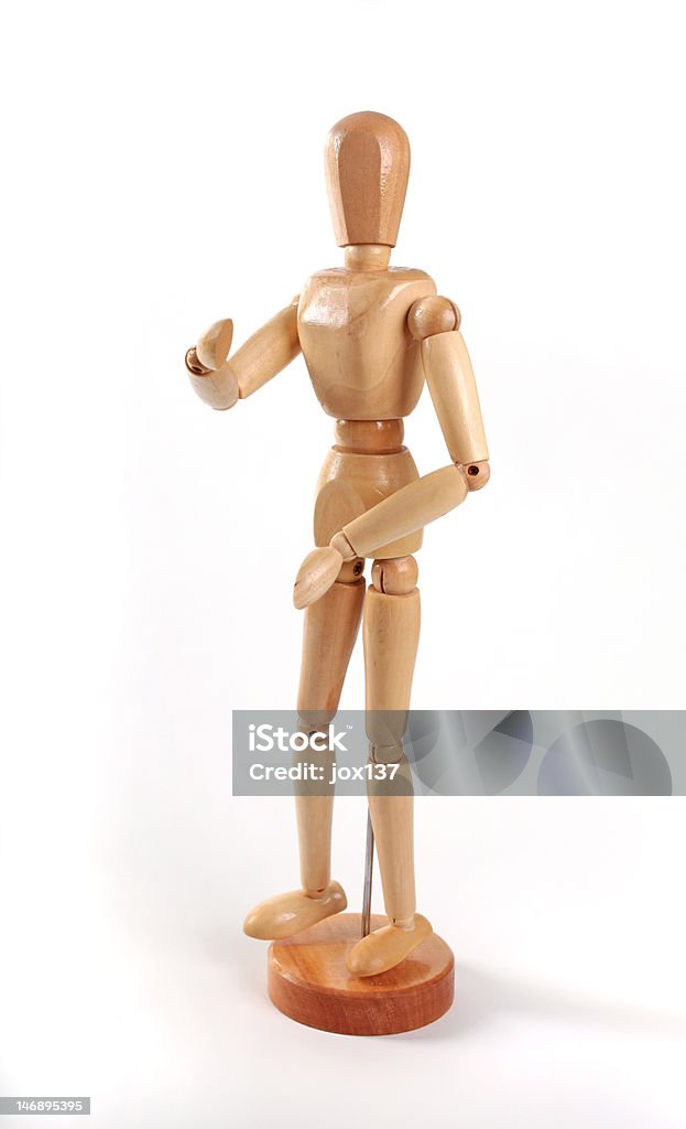 Marionete posando de madeira - Foto de stock de Discussão royalty-free