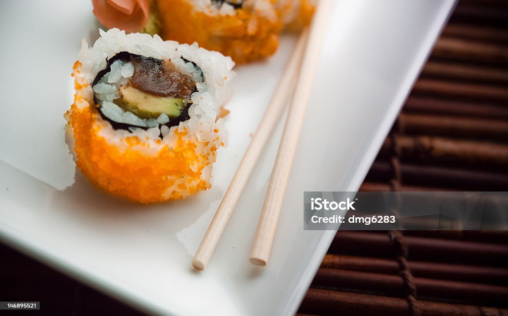 Sushi-Platte - Lizenzfrei California-Rolle Stock-Foto