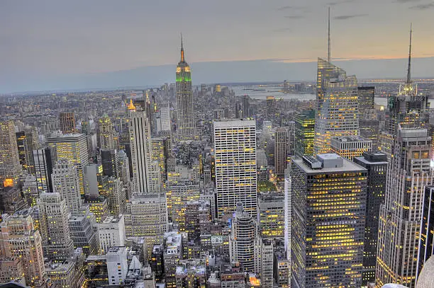 HDR composite of 9 exposures of midtown Manhattan skyline including the Empire State Building