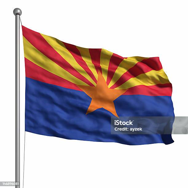 Photo libre de droit de Drapeau De Larizona Isolé banque d'images et plus d'images libres de droit de Drapeau de l'État de l'Arizona - Drapeau de l'État de l'Arizona, Arizona, Carré - Composition