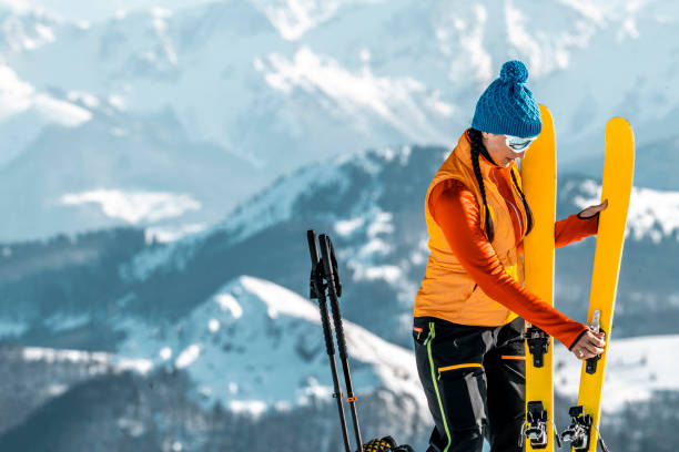 istock Ski touring adventures and full equipment for it 1468965033