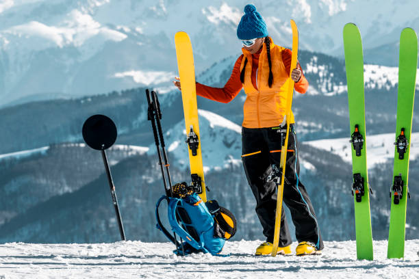 istock Ski touring adventures and full equipment for it 1468965131