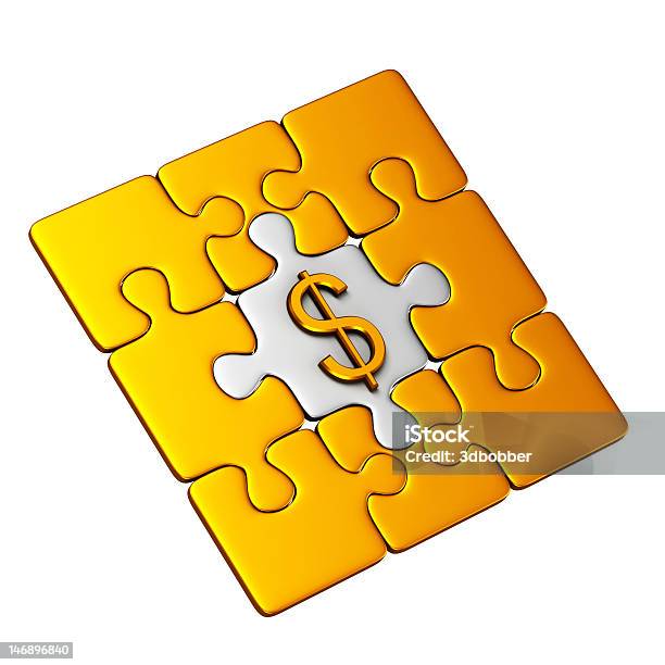 Gold Puzzle Mit Dollarzeichen Stockfoto und mehr Bilder von Amerikanische Währung - Amerikanische Währung, Dollarsymbol, Dreidimensional