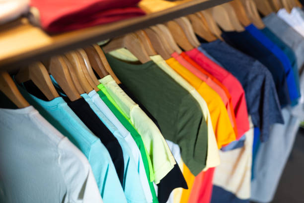 istock Men clothes in modern garments shop 1468968672