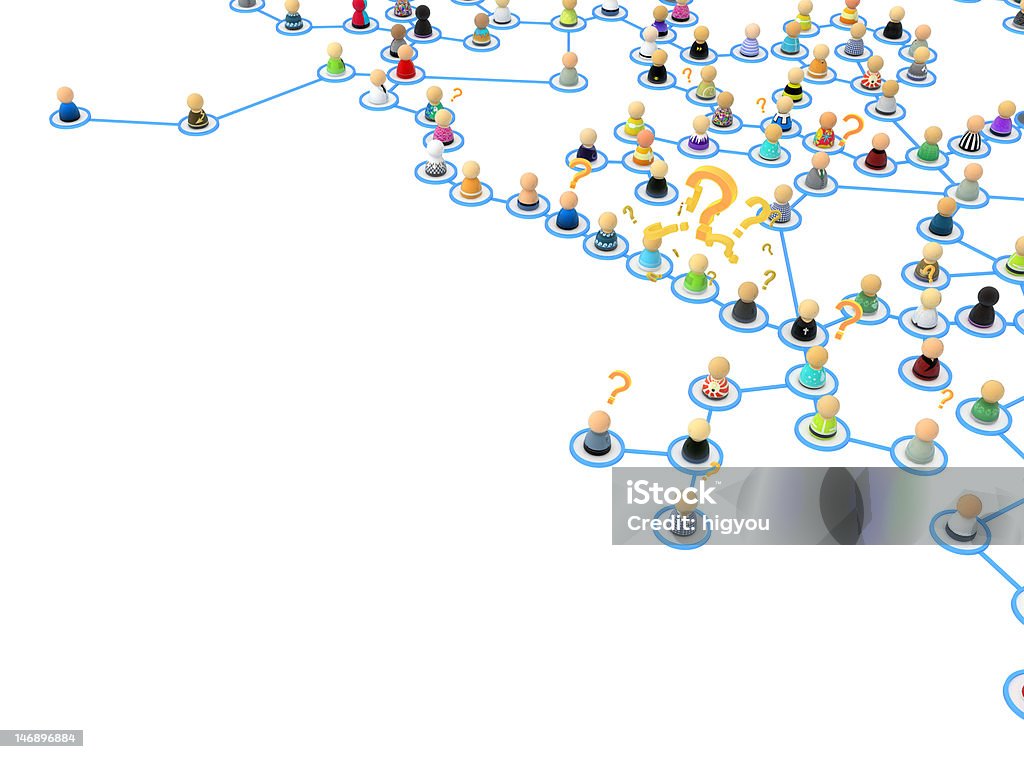 Multitud de historieta enlaces, la pregunta - Foto de stock de Comunicación libre de derechos
