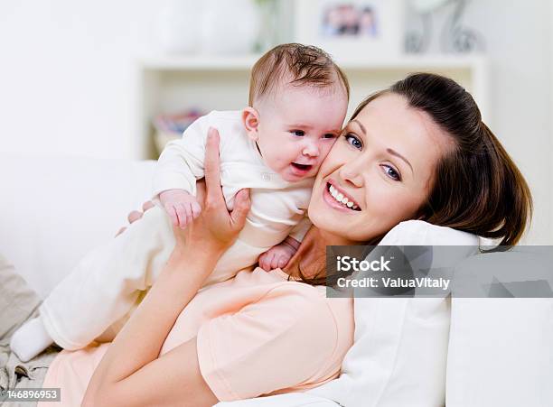 Happy Mother With Little Baby Stock Photo - Download Image Now - Adult, Baby - Human Age, Beautiful People