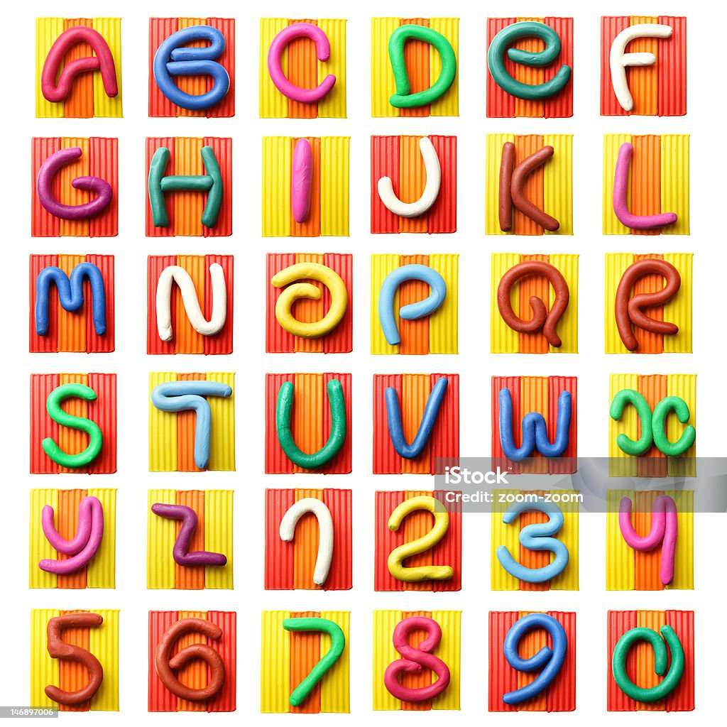 Alfabeto colorato plasticine - Foto stock royalty-free di Numero