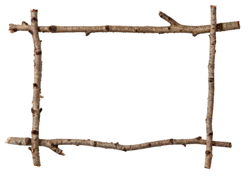 Twig frame on white