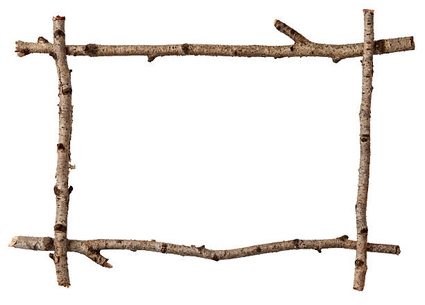 Twig frame Twig frame on white twig stick wood branch stock pictures, royalty-free photos & images