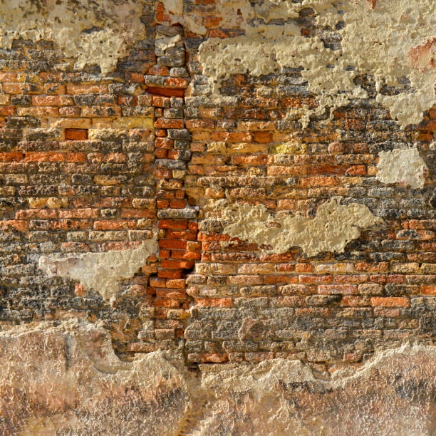 istock Old brick wall with red brick background, vintage wall background 1468971137