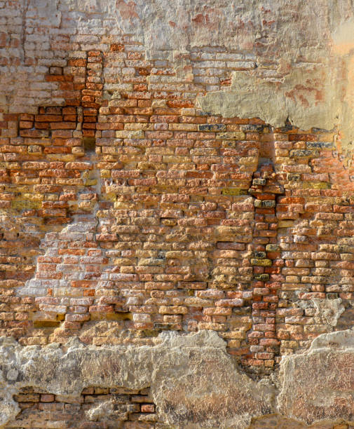 istock Old brick wall with red brick background, vintage wall background 1468971146