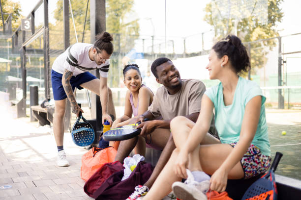 istock Friends preparing to play padel 1468973131