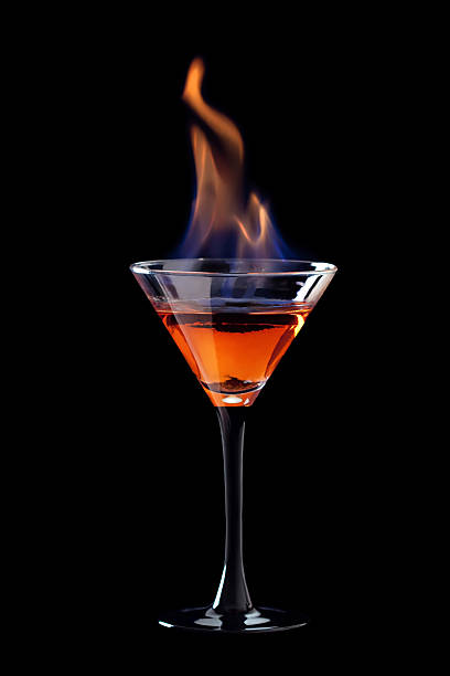 flamer cocktail - martini brand vermouth stock-fotos und bilder