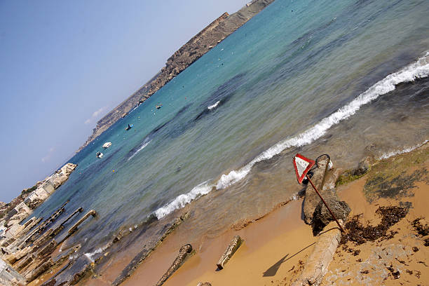 Beach in Malta stock photo