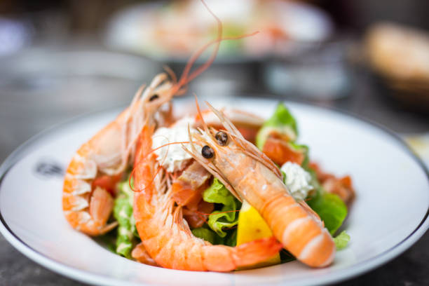 istock Norwegian salad, shrimp allergies concept 1468991766