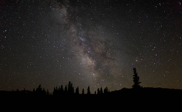 Milky Way shines over Tuolumne Meadows stock photo