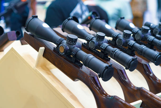 istock Optical sights on the rifle butt 1469001131