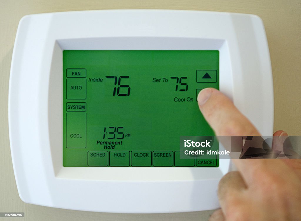 thermostat de climatisation - Photo de Affichage digital libre de droits
