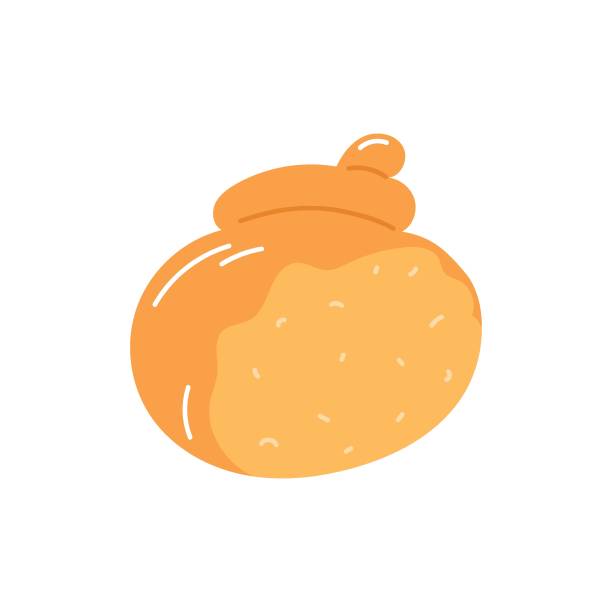istock Hand drawn cut croissant. Flat vector illustration of pastry, bakery product, snack 1469002726