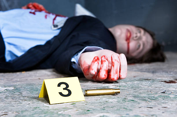 istock Evidence, placard and body 146900370