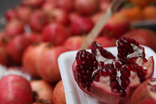 Pomegranate, fruits, juice, sweet, market, bazaar, red, organic