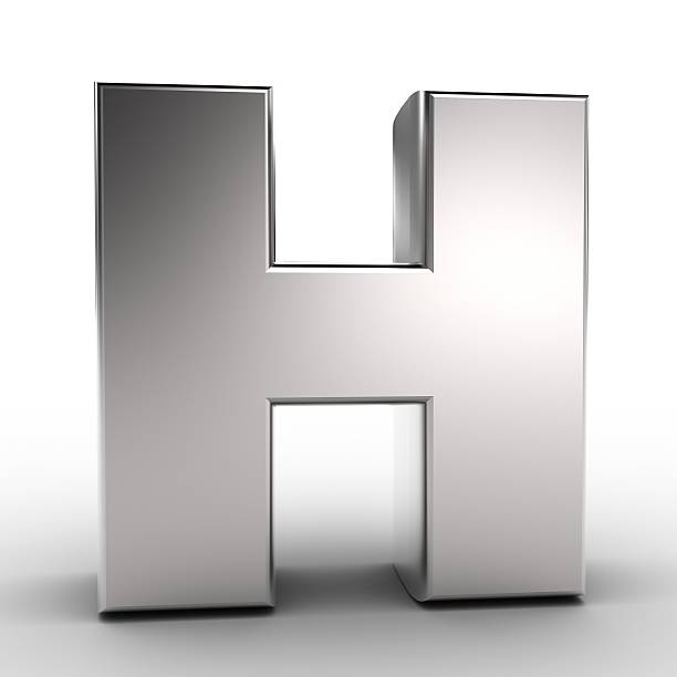 litera h - letter h alphabet metal three dimensional shape zdjęcia i obrazy z banku zdjęć