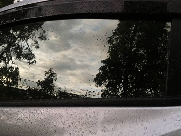 istock Reflection of trees in the car window 1469009025