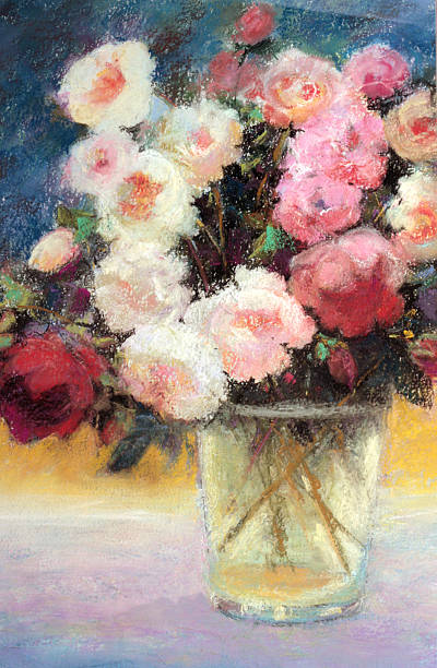 istock Rose Bouquet in Morning Sunlight Pastel Painting 146900992