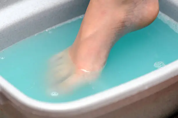 Self made home wellness foot bath. Child's foot bath.