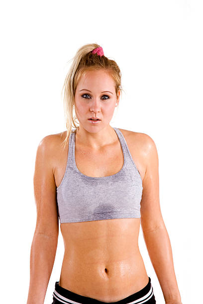 istock Sweating young Caucasian woman after working out 146901427