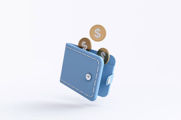istock Blue wallet with gold coins 1469015720