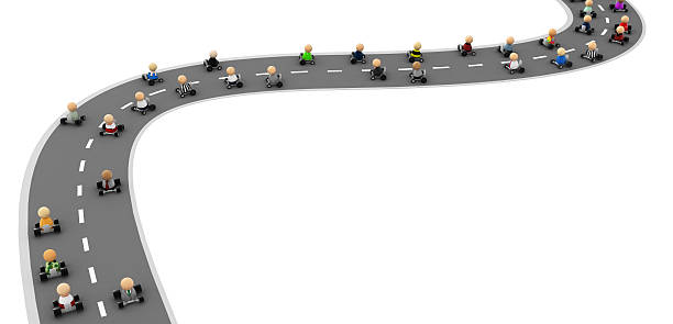 istock Cartoon Crowd, Drive Road 146901642
