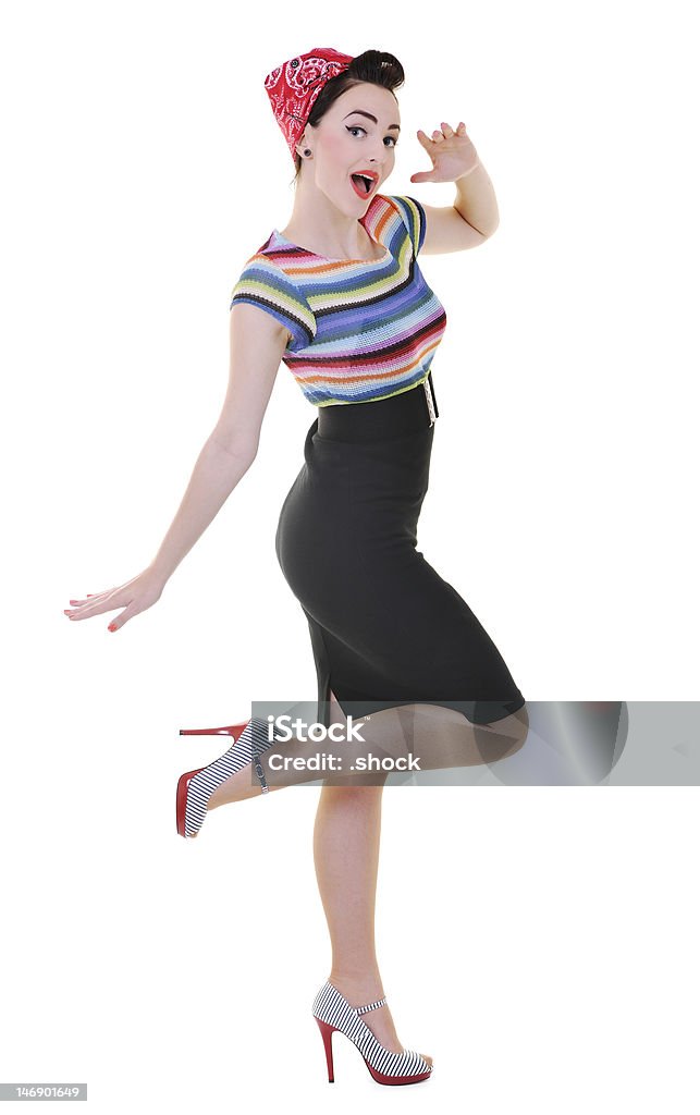 Belle jeune femme portrait isolé sur blanc - Photo de Objet ou sujet détouré libre de droits